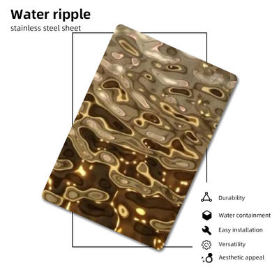 Толщина листа нержавеющей стали 0.3mm пульсации воды цвета золота Шампань 0.4mm