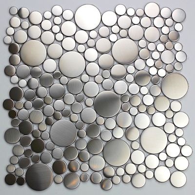 Плитка Grand Metal Bathroom 8mm металлическая Пенни плиток мозаики нержавеющей стали серебряная