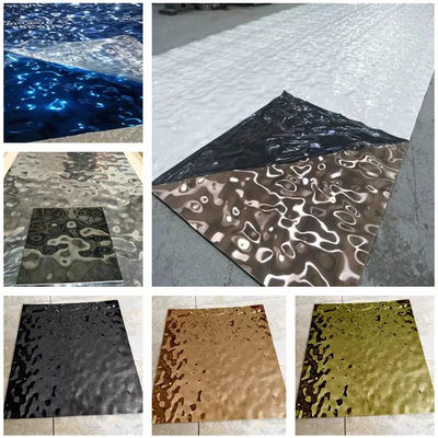 хорошая цена Декоративный цвет листа нержавеющей стали PVD пульсации воды металла 4x8 онлайн