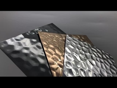 Плита из нержавеющей стали с водяной рябью 3d Дизайн Молотковая панель Декоративный лист из нержавеющей стали 4x8